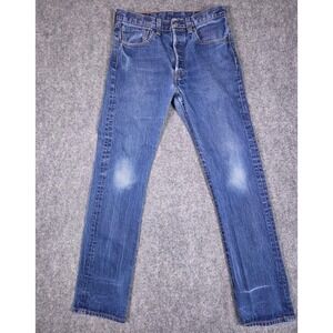 Levi's 501 Original Fit Jeans Mens 32x34 act 31x31.5 Blue Straight Button Fly
